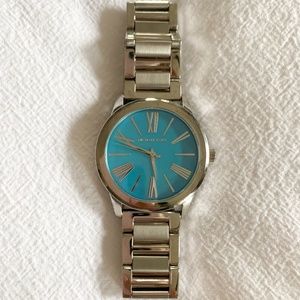 Michael Kors Silver Blue Pearl Face Watch